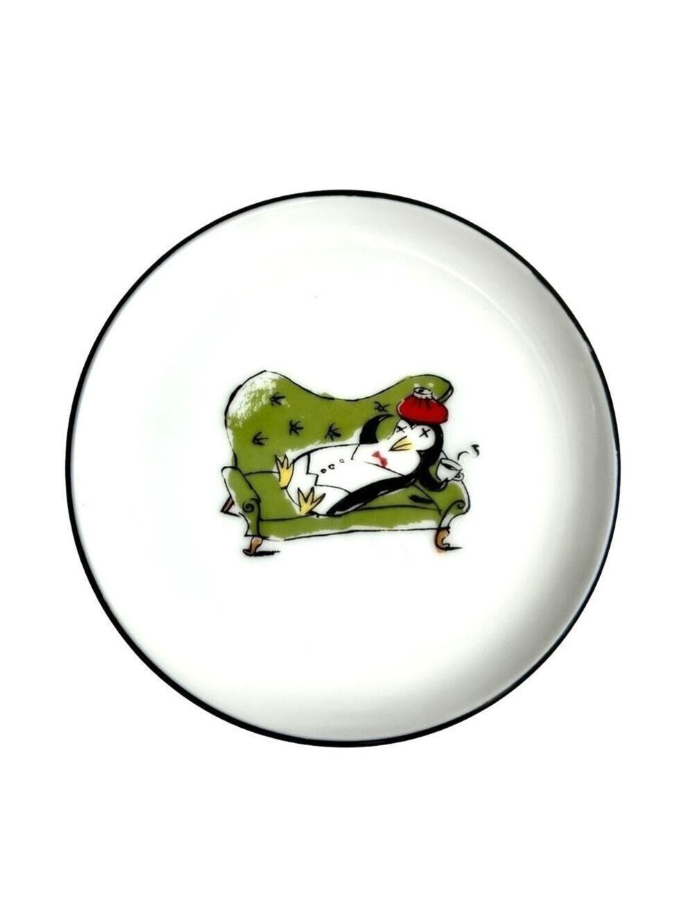 Pottery Barn 4" Penguin Coaster / Butter Pat  Plate